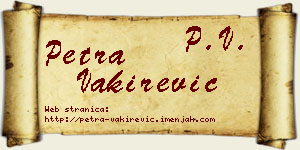 Petra Vakirević vizit kartica